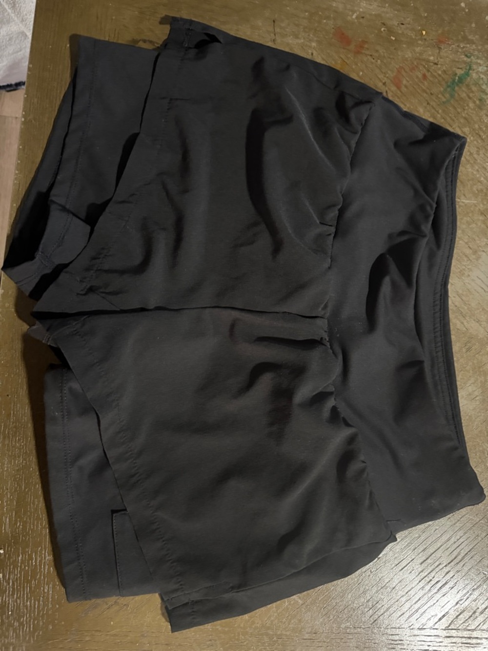 Black Athletic Layered Shorts